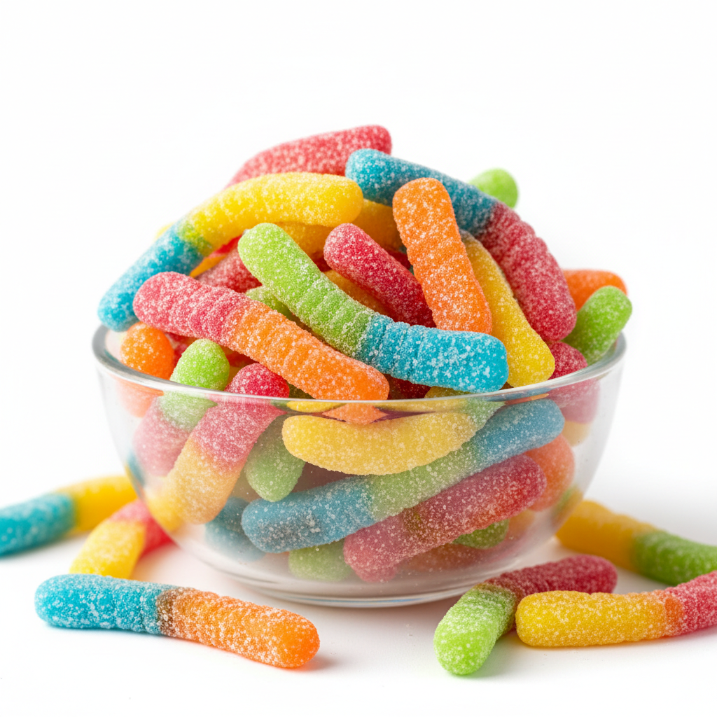 Sour Neon Worm Gummies